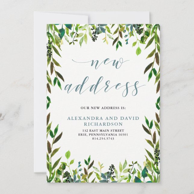 Glorious Greenery | NYA ADRESS Meddelande (Framsida)