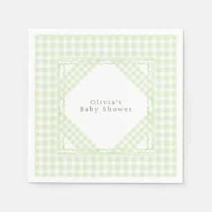 Glorious Grönt Gingham Pappersservett