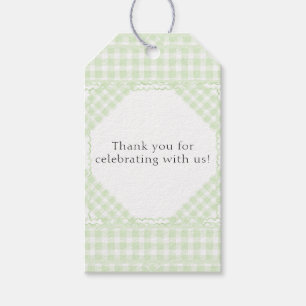 Glorious Grönt Gingham Presentetikett