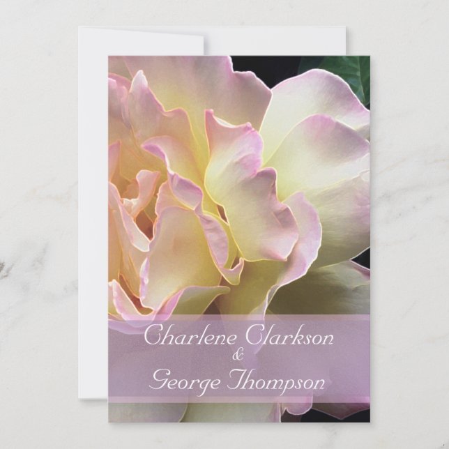 Glorious Gul ros Garden bröllopsinbjudning Inbjudningar (Framsida)