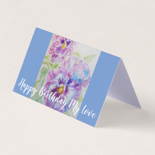 Glorious Lila Pansy Painting Kärlek Birthday Card Kort