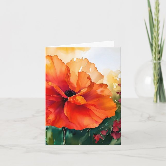 Glorious Morgons poppy small card Anteckningskort (Framsida)