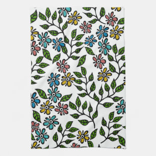 Glorious Multifärgad Blommigt Kitchen Tea Towel Kökshandduk
