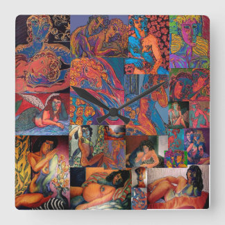 Glorious Nudes! Fyrkantigt krylväggslås Fyrkantig Klocka