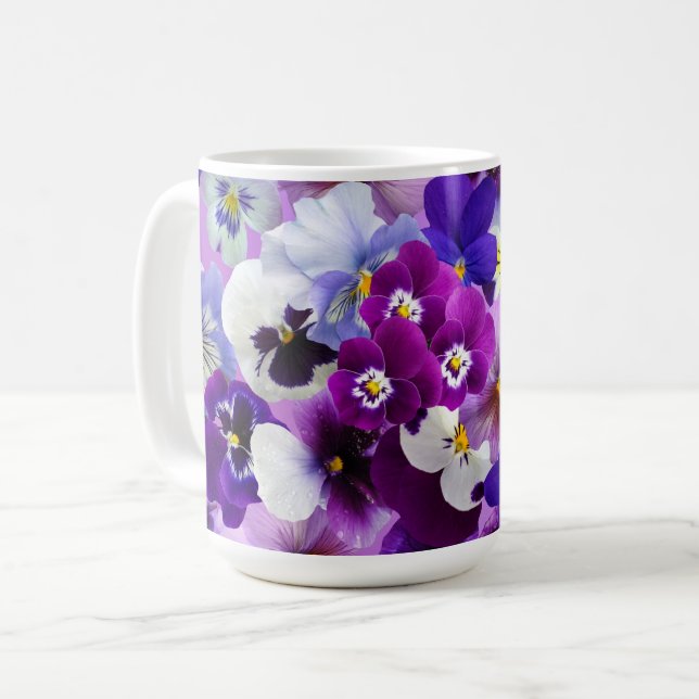 Glorious Pansies Kaffemugg (Framsida vänster)