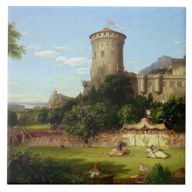 Glorious Past (Medieval Castle & Jousting Knight) Kakelplatta (Framsidan)