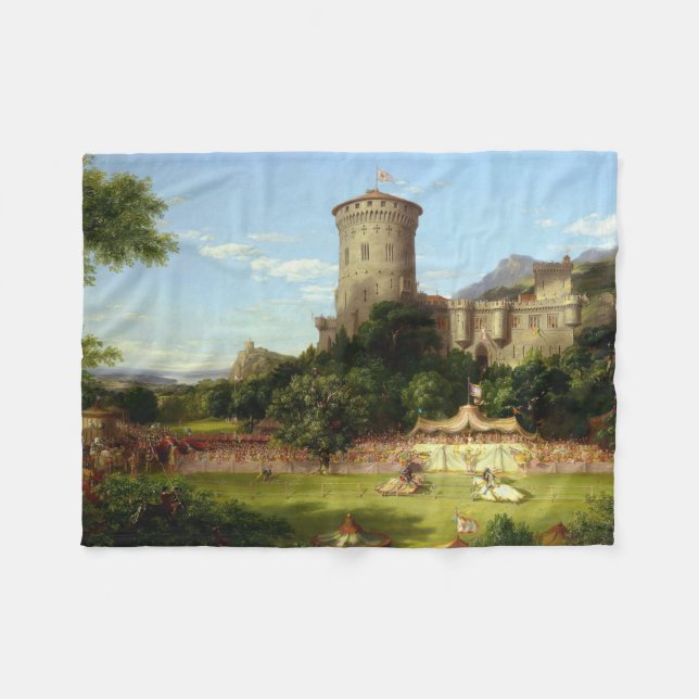 Glorious Past (Medieval Joust) (av Thomas Cole) Fleecefilt (Framsidan (Horisontell))