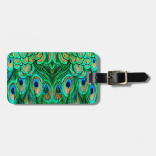 Glorious Peacock Feathers Bagagebricka