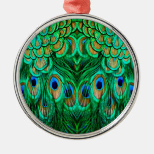 Glorious Peacock Feathers Julgransprydnad Metall