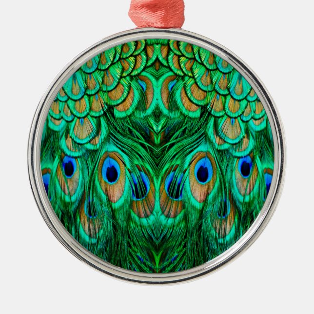 Glorious Peacock Feathers Julgransprydnad Metall (Framsidan)