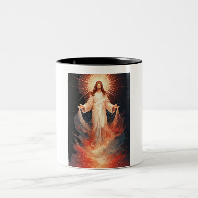 Glorious Risen Christ Christian Coffee Mug Två-Tonad Mugg (Center)