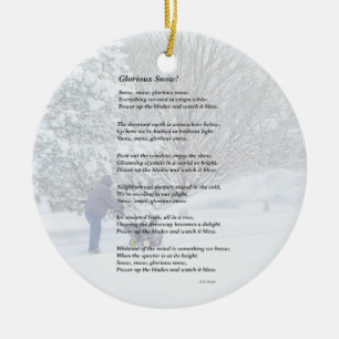 Glorious Snö Säsong Dikt Julgransprydnad Keramik