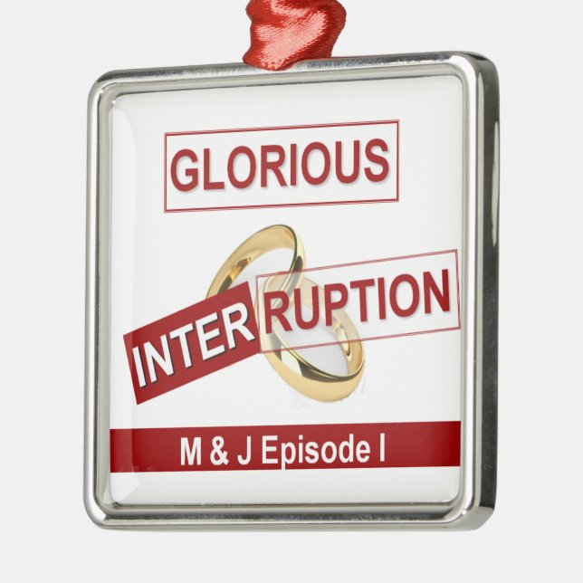 Gloriskt avbrott: en gyllene början julgransprydnad metall (Vänster)