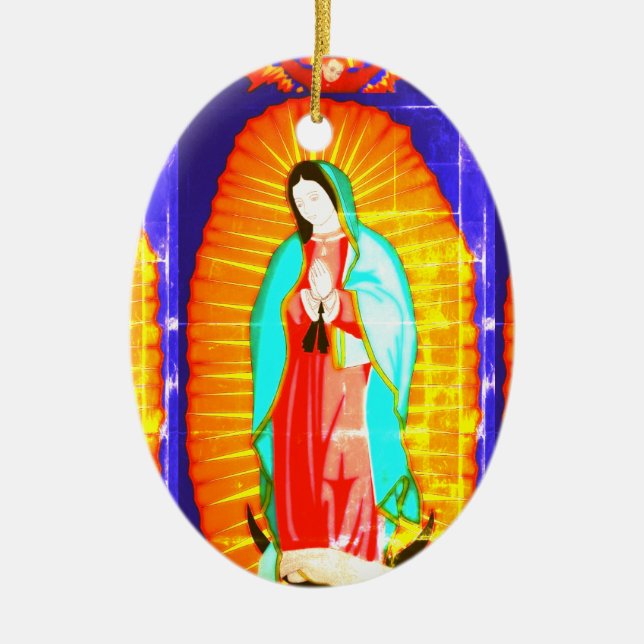 Gloriskt för Dam i Guadalupe Ceramic Ornament (Framsidan)