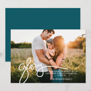 Gloriskt för Gud i den högsta fotohandskriven Julkort