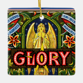Gloriskt för Gud i högsta.. Kvadratisk Julgransprydnad Keramik