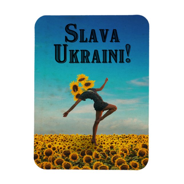 Gloriskt för Ukraina! Slava Ukrainini! Magnet (Vertikal)