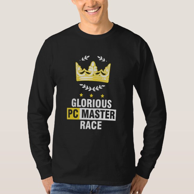 Gloriskt Pc Master Tävling Krona PC Gamer Pc-spel T Shirt (Framsida)