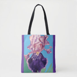 Glorium Lila Watercolor Iris Flower Blommigt Bag Tygkasse