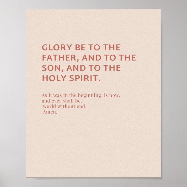 Glory Be Prayer Poster (Framsidan)