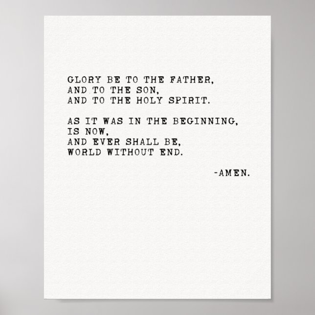 Glory Be Prayer Poster (Framsidan)