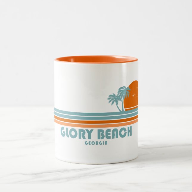 Glory Beach Georgia Sol Handflatan Träd Två-Tonad Mugg (Center)