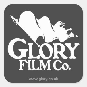 Glory Film Co. Logotyp Stickers. Fyrkantigt Klistermärke