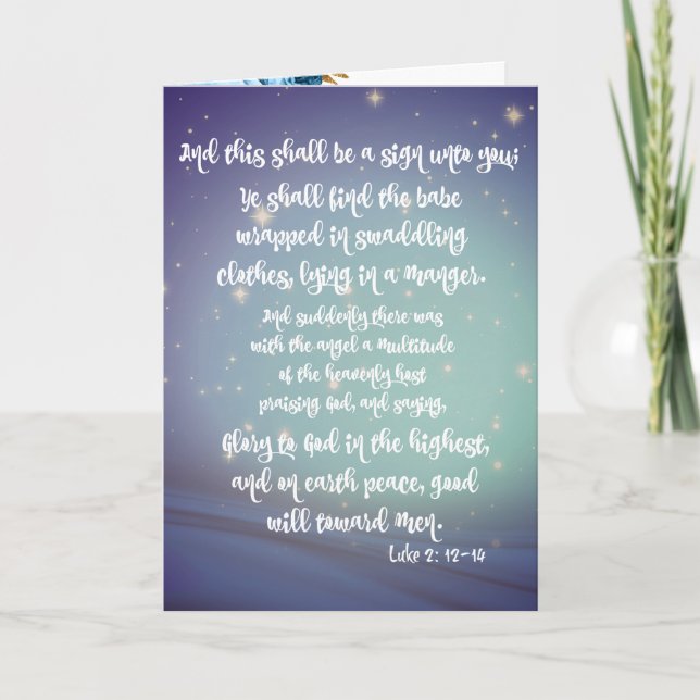 Glory mot Gud Luke Bible Verses jul Kort (Framsida)