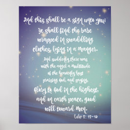 Glory mot Gud Luke Bible Verses jul Poster