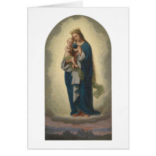 Glory mot Jesus och Mary Hälsningskort