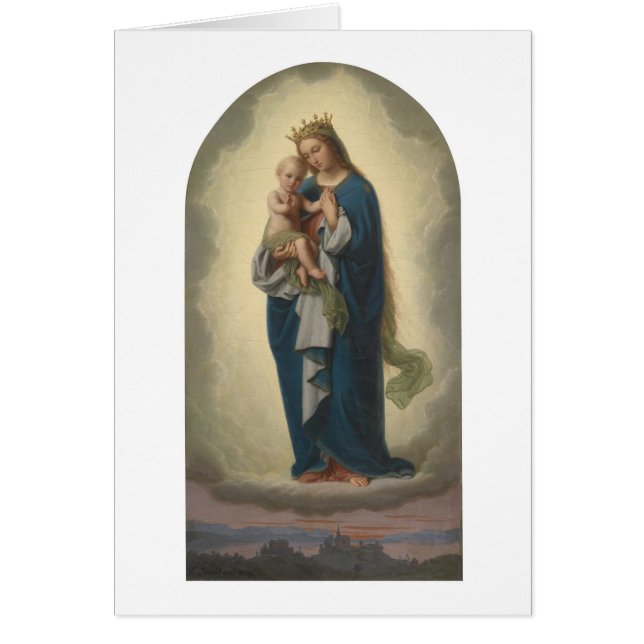 Glory mot Jesus och Mary Hälsningskort (Framsidan)