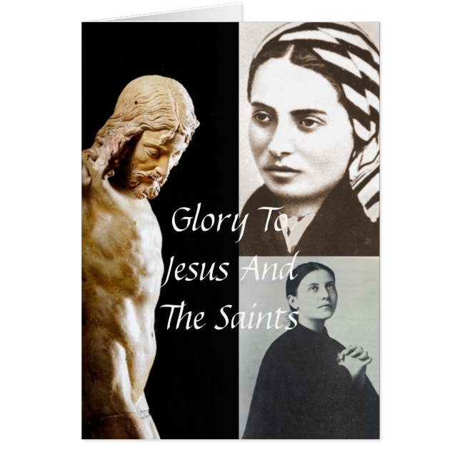 Glory mot Jesus och Saints Hälsningskort (Framsidan)