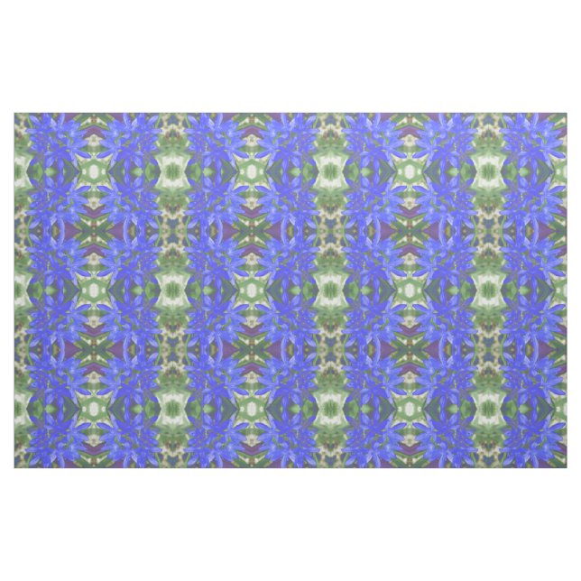 Glory of the Snö Fluorescent Blue Blommigt Fabric Tyg (Fat Quarter)