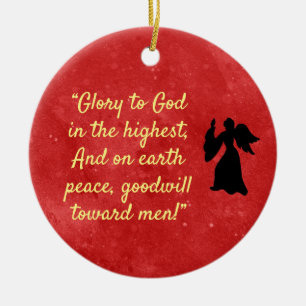 "Glory to God and on Earth peace, good to manar" Julgransprydnad Keramik