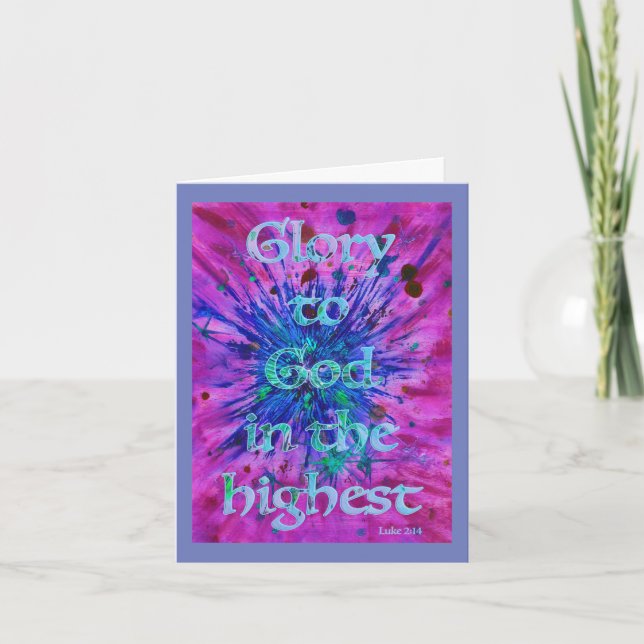 Glory to God Bible Quote Personlig Helgkort (Framsida)