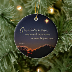 Glory to God Ceramic Ornament