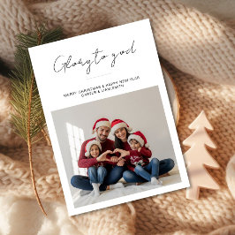 Glory to God Red Sweater Family christmas  Card Julkort