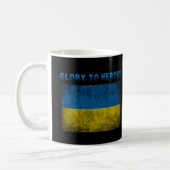 Glory to heroes, stå med Ukraina Kaffemugg (Vänster)