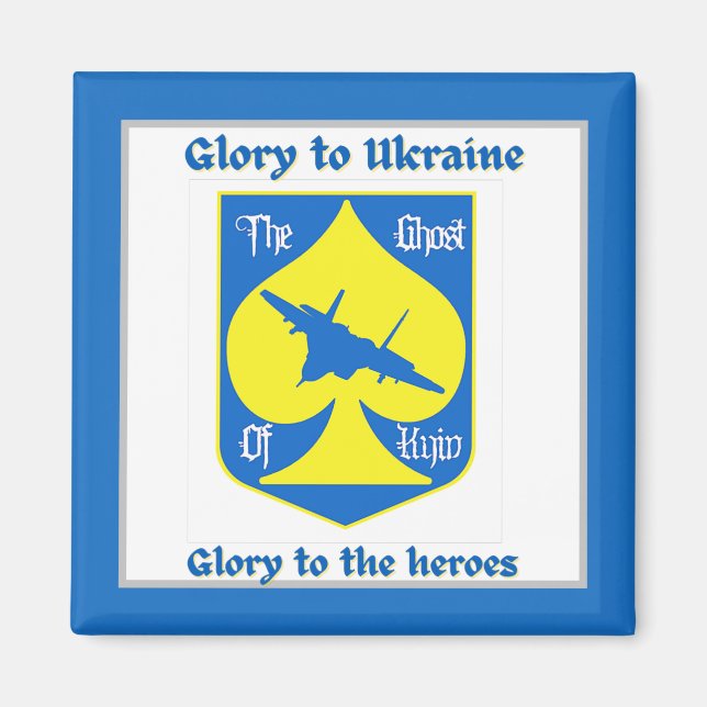 Glory to Heroes Ukraina Fighter Ace Magnet (Framsidan)