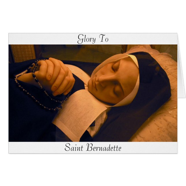 GLORY TO SAINT BERNADETTE HÄLSNINGSKORT (Framsidan Horizontal)