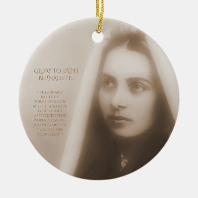 Glory to Saint Bernadette Julgransprydnad Keramik (Framsidan)