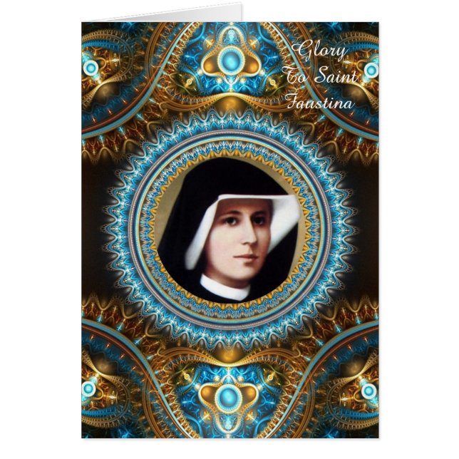 Glory to Saint Faustina Hälsningskort (Framsidan)