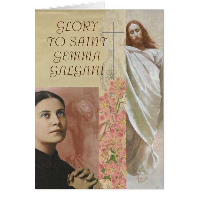 GLORY TO SAINT GEMMA GALGANI HÄLSNINGSKORT (Framsidan)