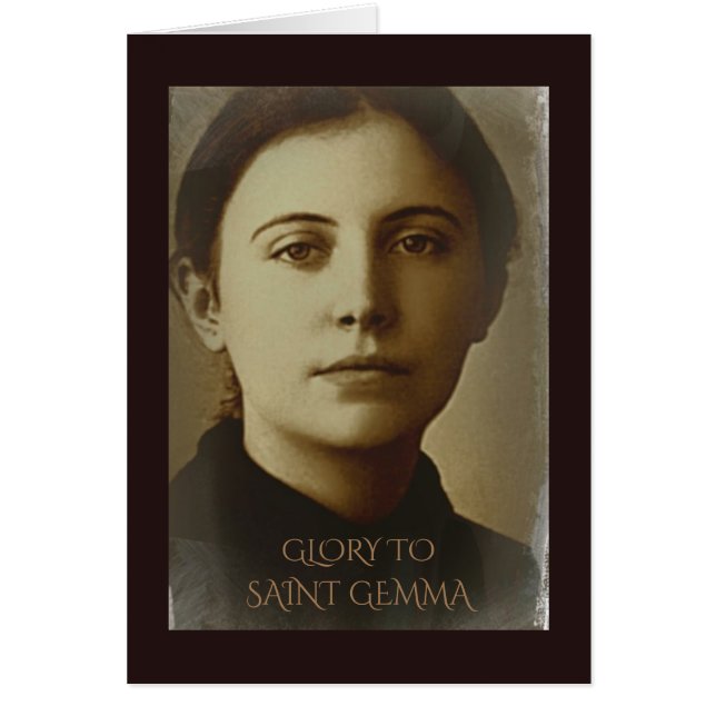 GLORY TO SAINT GEMMA HÄLSNINGSKORT (Framsidan)