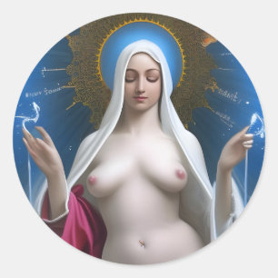 Glory to the Divine Breast of Mary Classic Round S Runt Klistermärke