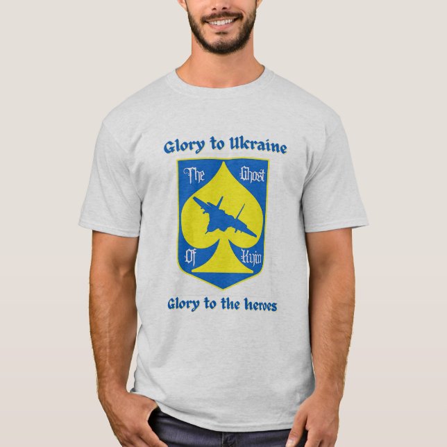 Glory to the Heroes Ukraina Fighter Ace T Shirt (Framsida)