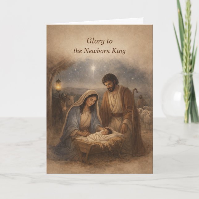 Glory to the Newborn King Christmas Card Helgkort (Framsida)