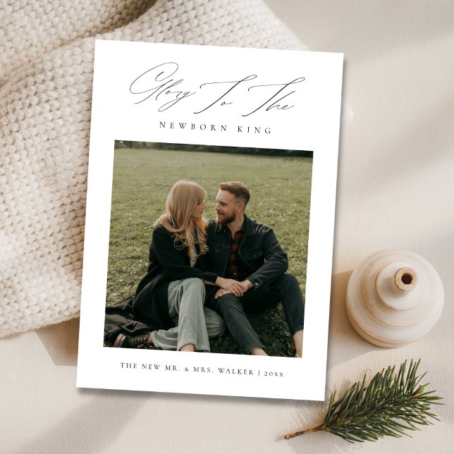 Glory to the Newborn Kung Newlyed Photo Julkort (Skapare uppladdad)