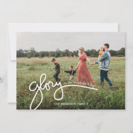 Glory to the Newborn Kung Photo Hand-skriftlig Julkort