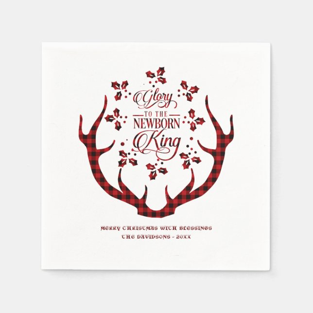 Glory to the Newborn Kung Red Buffalo jul Pappersservett (Framsidan)